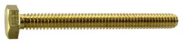 Main image of MIDWEST FASTENER 38746 Not Graded, 1/4"-20 Hex Head Cap Screw, Plain Brass,