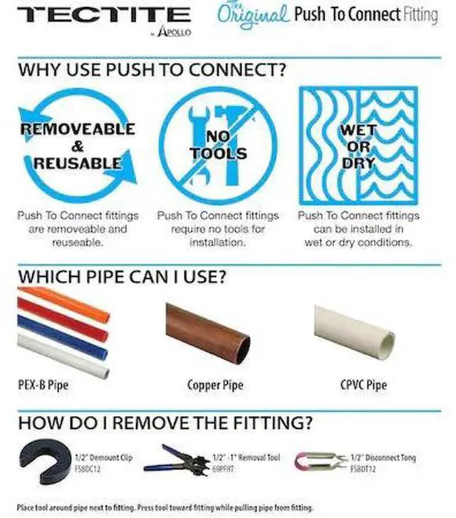 Main image of APOLLO FSBDVO1238C 1/2 in. Brass Push-To-Connect x 3/8 in. O.D. Comp. Dual