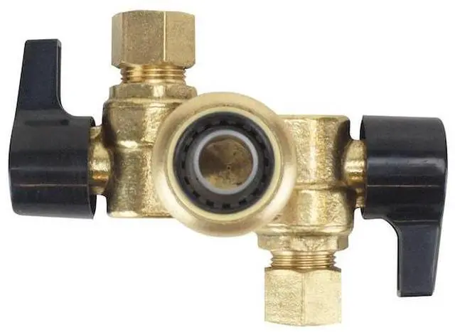 Alt view image 2 of 6 - APOLLO FSBDVO1238C 1/2 in. Brass Push-To-Connect x 3/8 in. O.D. Comp. Dual