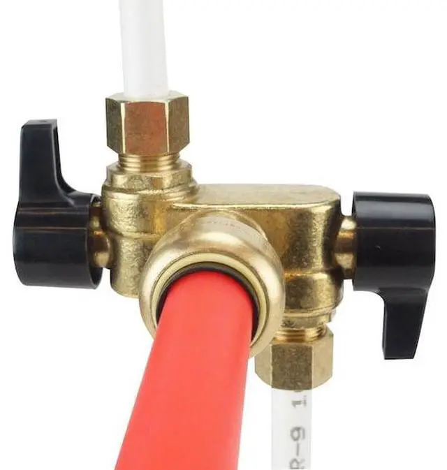 Alt view image 5 of 6 - APOLLO FSBDVO1238C 1/2 in. Brass Push-To-Connect x 3/8 in. O.D. Comp. Dual