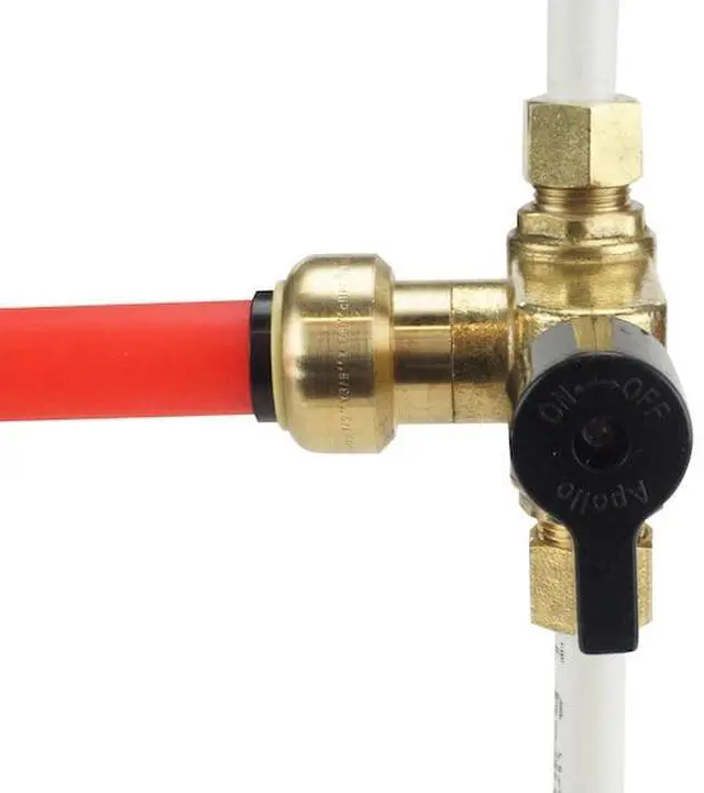 Alt view image 6 of 6 - APOLLO FSBDVO1238C 1/2 in. Brass Push-To-Connect x 3/8 in. O.D. Comp. Dual