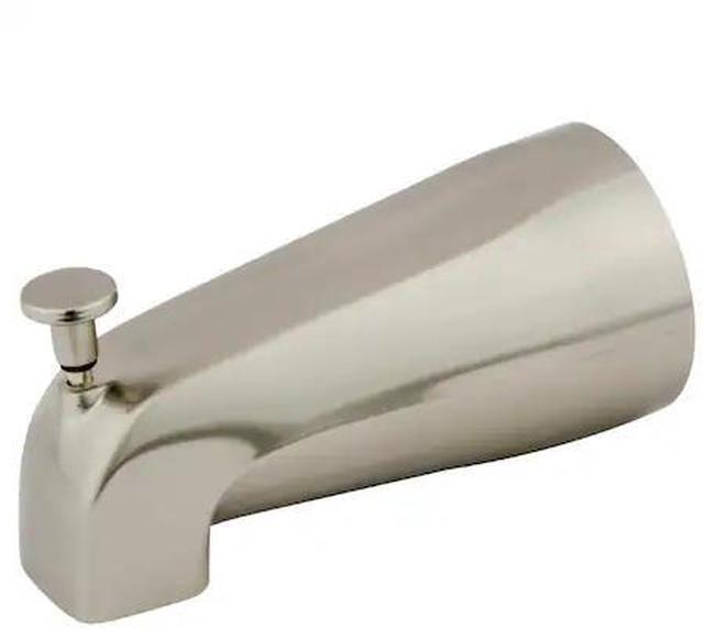 Alt view image 3 of 3 - Kingston Brass K188A8 5-1/4 Inch Zinc Tub Spout with Diverter, Brushed Nickel