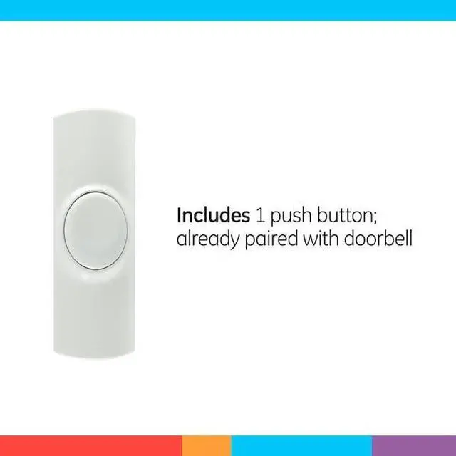 Alt view image 4 of 5 - GE 19247 GE Wireless Doorbell Kit, Battery-Operated, White, 19247