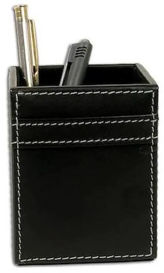 Main image of DACASSO AG-1210 Rustic Black Leather Pencil Cup
