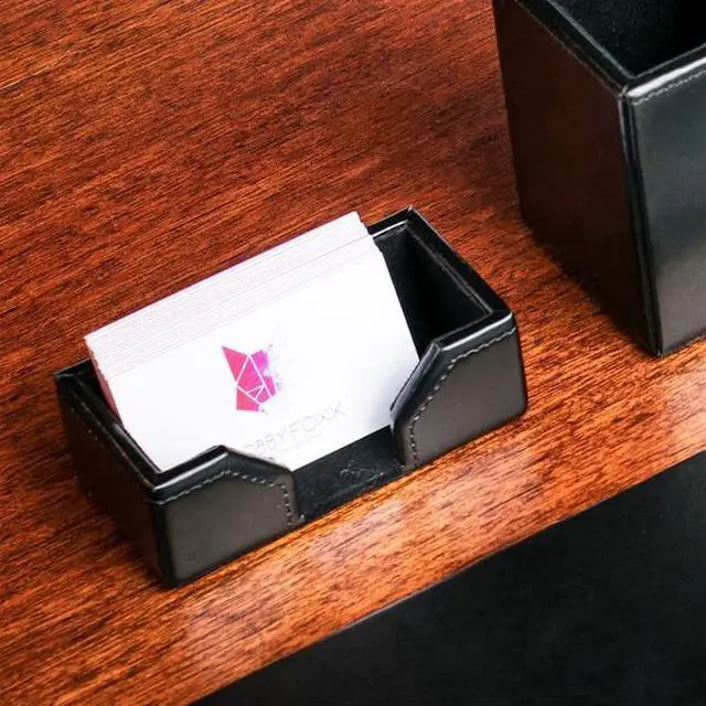 Alt view image 4 of 6 - DACASSO AG-1407 Black Bonded Leather Business Card Holder