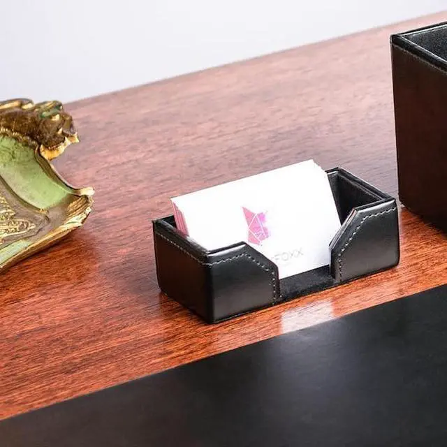 Alt view image 3 of 6 - DACASSO AG-1407 Black Bonded Leather Business Card Holder