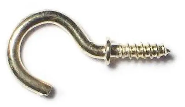Main image of MIDWEST FASTENER 51019 3/8" x 5/8" Brass Cup Hooks 100PK