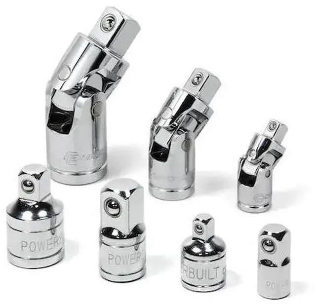 Alt view image 6 of 6 - Powerbuilt 7 Piece Socket Adapter & Universal Joint Set - 640859