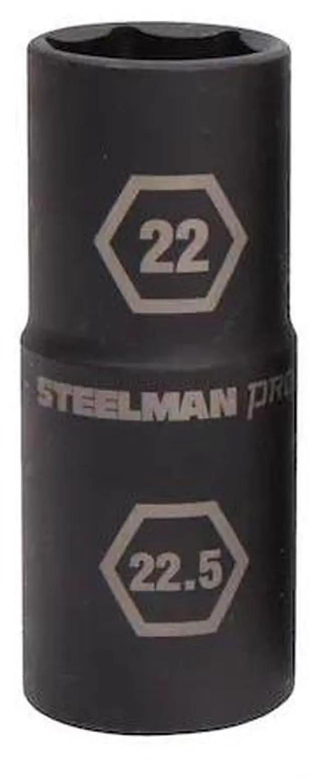 Main image of STEELMAN 60231 1/2" Drive 6-Point Thin Wall 22mm x 22.5mm Impact Flip Socket