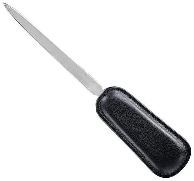 Alt view image 2 of 5 - DACASSO AG-1019 Classic Black Leather Letter Opener with Silver Blade