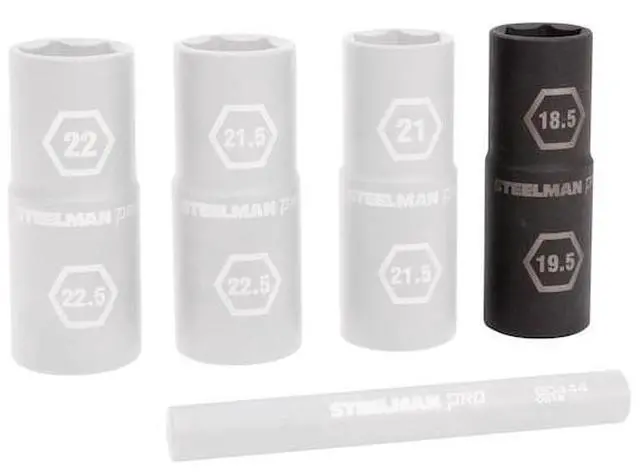 Alt view image 2 of 2 - STEELMAN 97025 1/2-Inch Drive 6-Point Thin Wall 18.5mm x 19.5mm Impact Flip