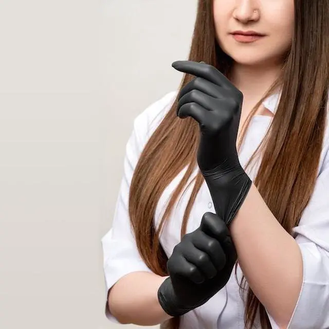 Alt view image 5 of 6 - FIFTHPULSE FP-FMN100087-4A 4 pack, Disposable Gloves, Vinyl, Powder-Free, L, 50