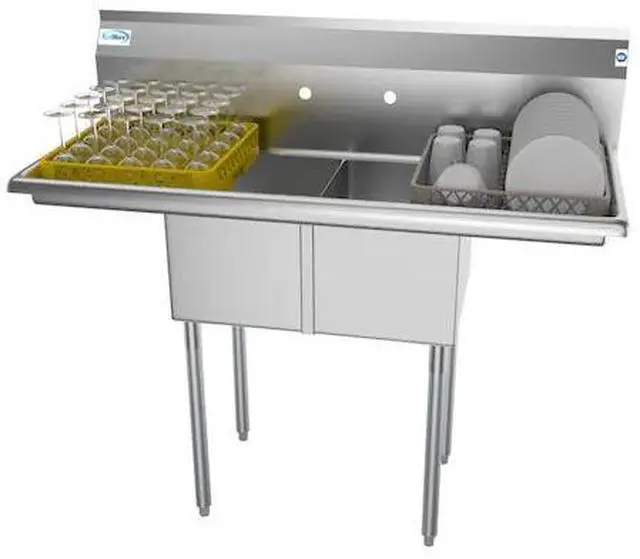 Main image of KOOLMORE SB121610-12B3 2 Compartment Stainless Steel NSF Commercial Kitchen