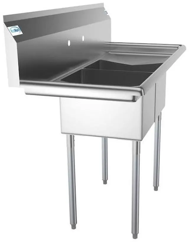 Alt view image 6 of 7 - KOOLMORE SB121610-12B3 2 Compartment Stainless Steel NSF Commercial Kitchen