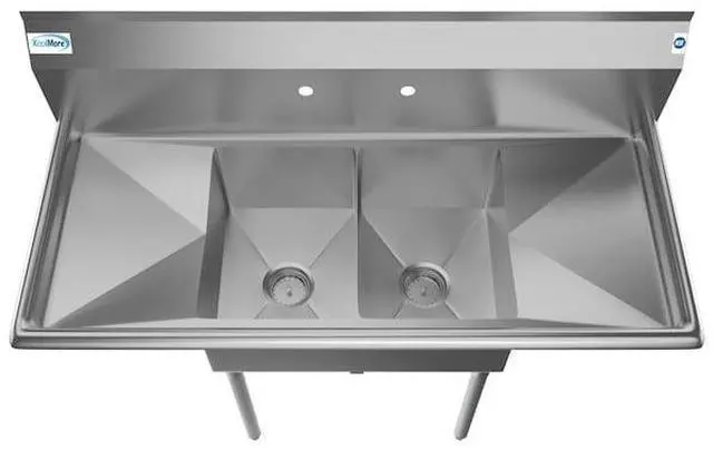 Alt view image 4 of 7 - KOOLMORE SB121610-12B3 2 Compartment Stainless Steel NSF Commercial Kitchen