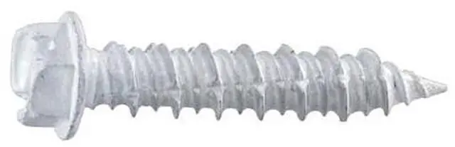 Main image of MIDWEST FASTENER 54476 Masonry Screw, 1/4" Dia., Hex, 1-1/4" L, Steel White