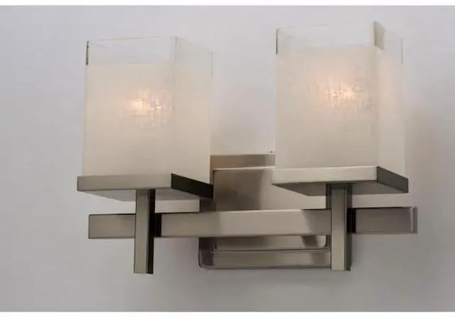Alt view image 3 of 4 - MAXIM 2152LNSN Tetra 2-Light 14" Wide Satin Nickel Vanity Light