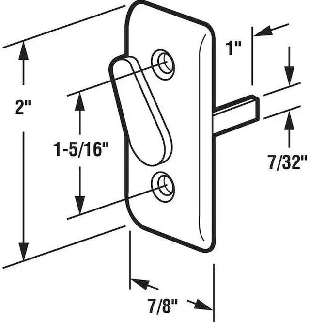 Alt view image 2 of 4 - PRIME-LINE E 2034 Steel Pin Diecast Lever Sliding Door Latch Lever and Plate,