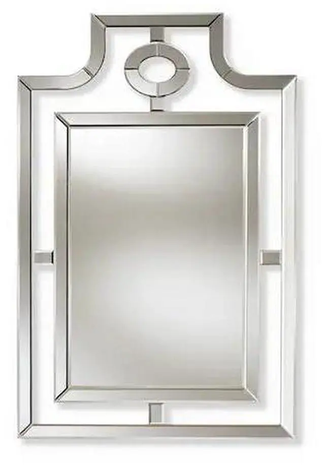 Alt view image 2 of 8 - Baxton Studio Iria Modern and Contemporary Silver Finished Pagoda Wall Accent Mirror