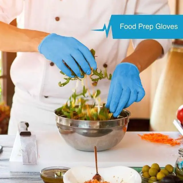 Alt view image 8 of 10 - Fifth Pulse Nitrile Exam Latex Free & Powder Free Gloves - Blue - Box of 200 Gloves (Small)