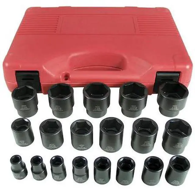 Main image of K-TOOL INTERNATIONAL KTI-33101 SAE Shrt Impct Socket Set,1/2"Dr,19 pcs.
