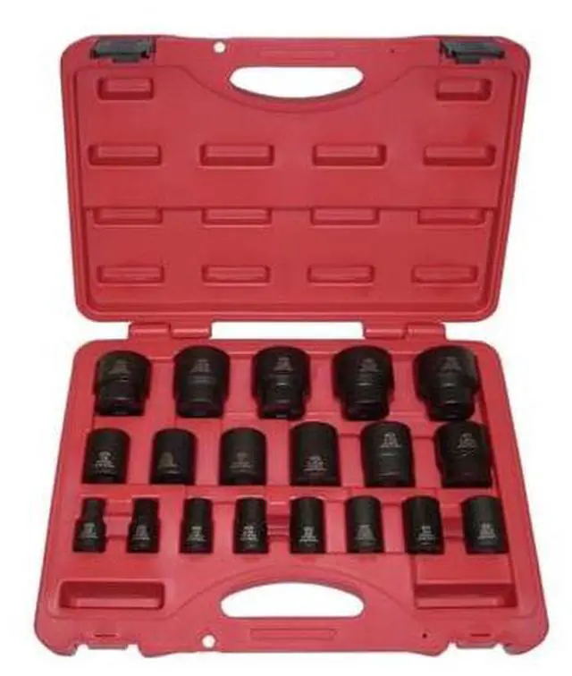 Alt view image 2 of 2 - K-TOOL INTERNATIONAL KTI-33101 SAE Shrt Impct Socket Set,1/2"Dr,19 pcs.