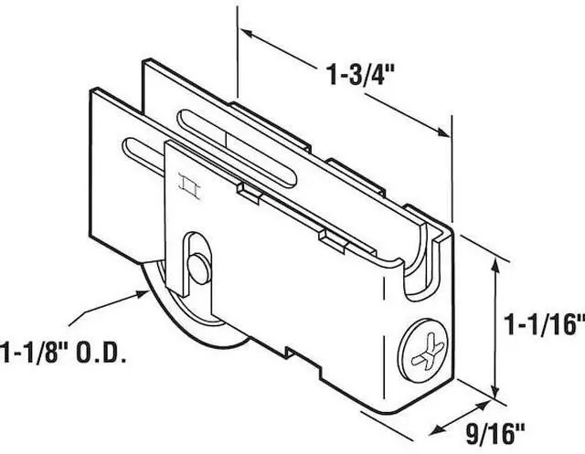Alt view image 4 of 4 - PRIME-LINE D 1829 Single 1-1/8 in. Steel Ball Bearing Roller, U-Back Style,