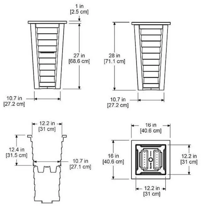 Alt view image 4 of 4 - MAYNE 5868-ES Lakeland Tall Planter - Espresso