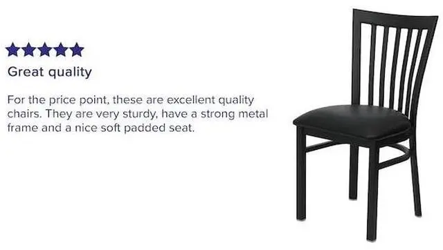 Alt view image 14 of 20 - HERCULES Series Black School House Back Metal Restaurant Chair - Black Vinyl Seat
