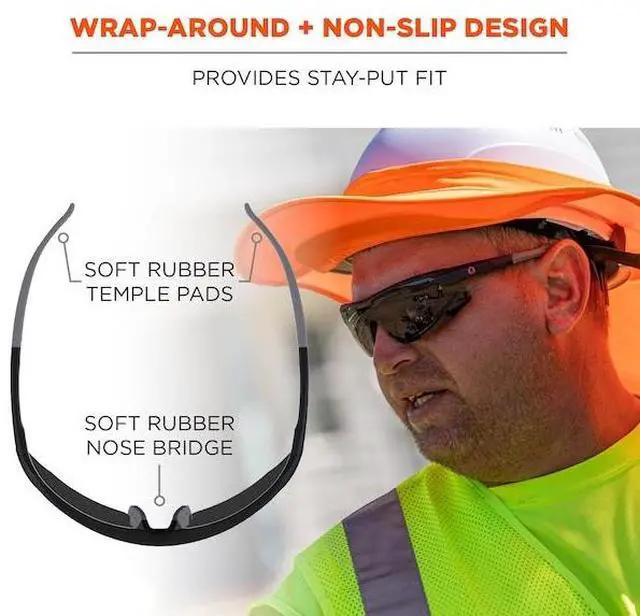 Alt view image 6 of 6 - ERGODYNE SKOLL-AFAS SKOLL, Safety Glasses, Anti-Scratch & Fog-Off+, Smoke Lens,