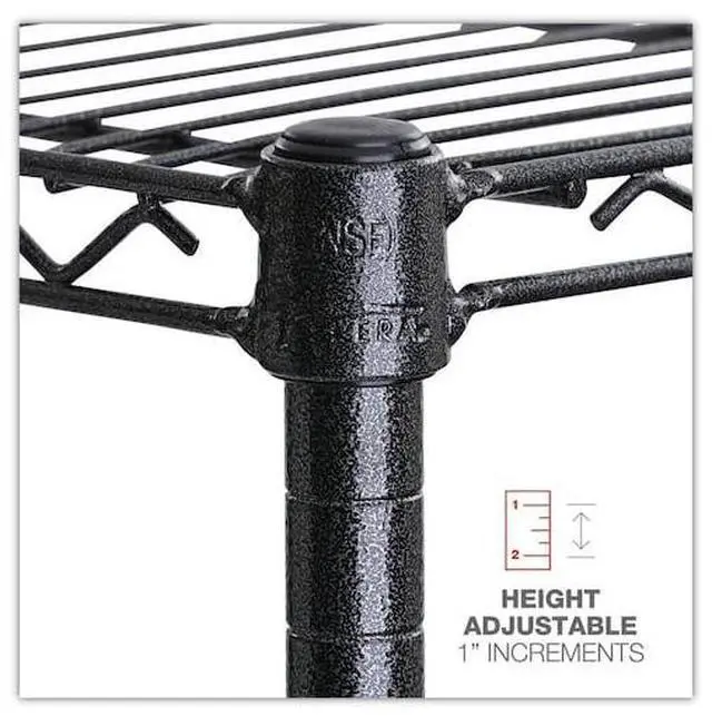 Alt view image 15 of 19 - Alera - 6TCOM4818BA - Commercial Wire Shelving, Six-Shelf, 48w x 18d x 72h, Black Anthracite