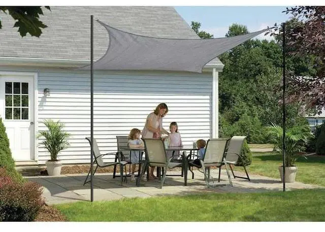 Alt view image 2 of 3 - SHELTERLOGIC 25618 12 ft square Gray Shade Sail