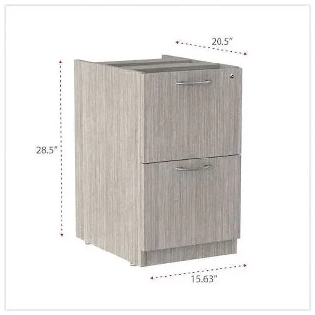 Alt view image 11 of 15 - Alera Valencia Full Pedestal File Drawers 2 Legal/Letter-Size 15.63" x 20.5" x 28.5" Gray VA542822GY