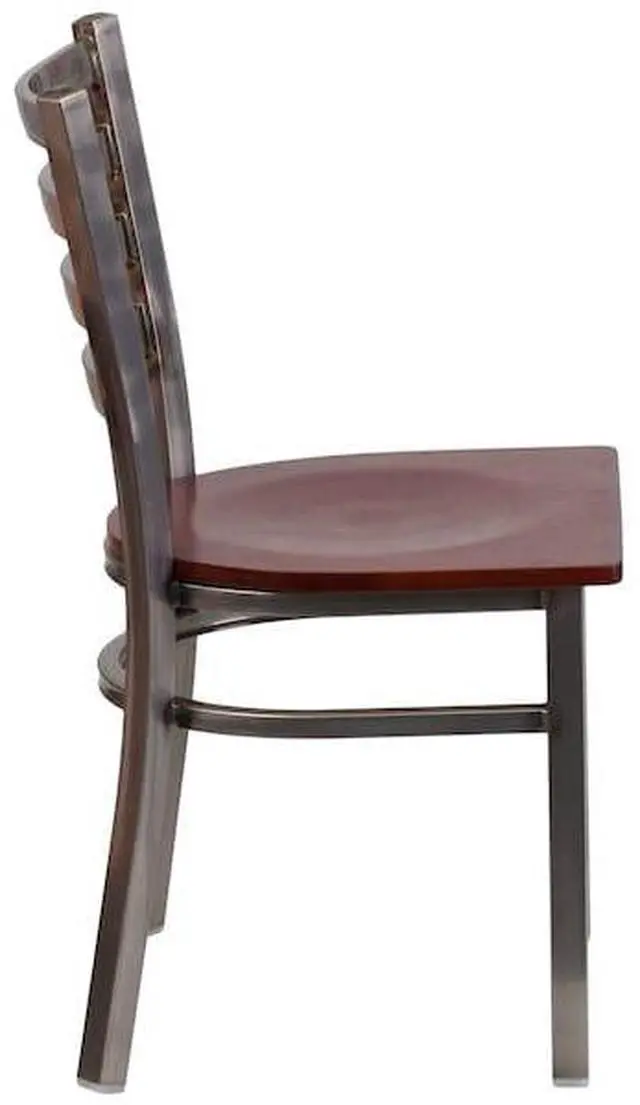 Alt view image 6 of 7 - FLASH FURNITURE 2-XU-DG694BLAD-CLR-MAHW-GG Clear Ladder Chair-Mah Seat,PK2