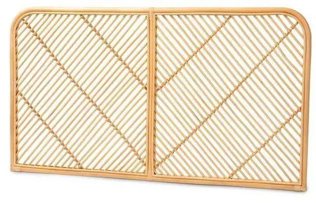 Alt view image 8 of 13 - Baxton Studio Sakina Modern Bohemian Natural Brown Rattan Queen Size Wall-mount Headboard