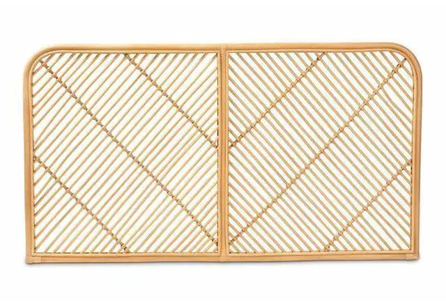 Alt view image 9 of 13 - Baxton Studio Sakina Modern Bohemian Natural Brown Rattan Queen Size Wall-mount Headboard