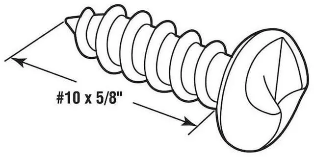 Alt view image 4 of 4 - PRIME-LINE 651-0358 Sheet Metal Screw, #10 x 5/8 in, Chrome Plated Steel Pan