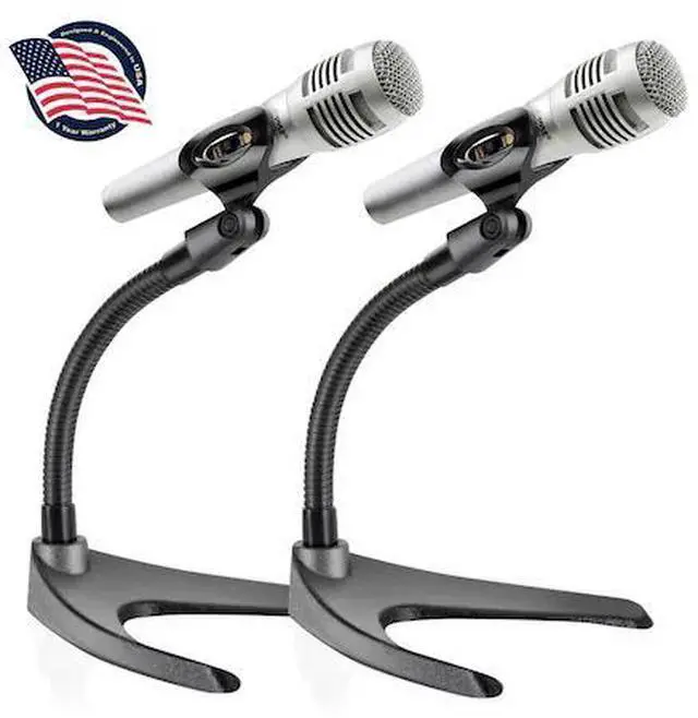 Main image of PYLE PMKS8X2 Pyle Universal Adjustable Desktop Microphone Stand - Low Profile,