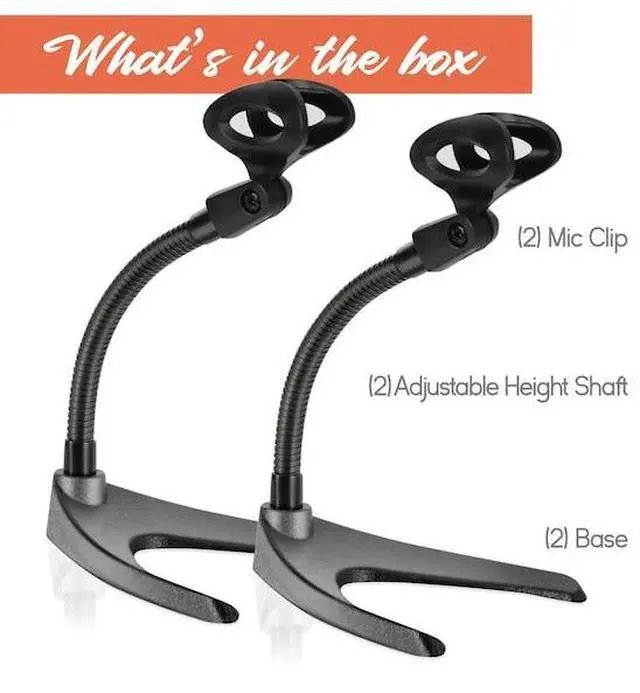 Alt view image 7 of 7 - PYLE PMKS8X2 Pyle Universal Adjustable Desktop Microphone Stand - Low Profile,