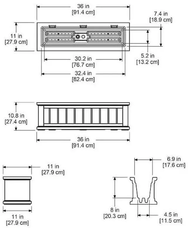 Alt view image 2 of 4 - MAYNE 4840-W Cape Cod Window Box 3' - White