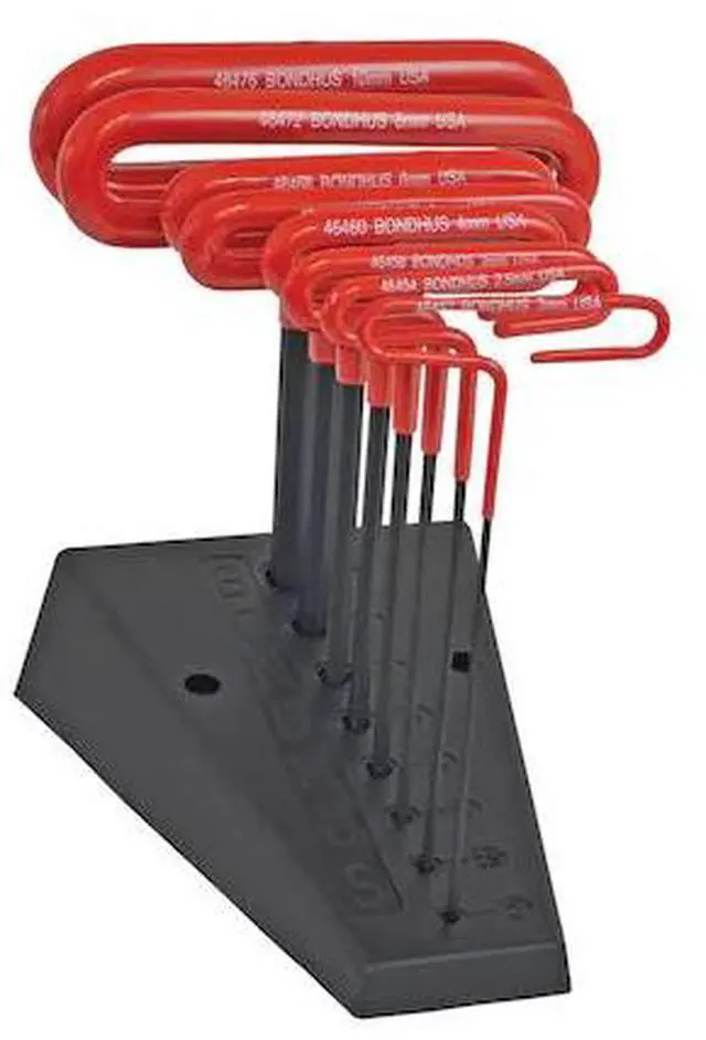Main image of BONDHUS 46489 8 Piece T-Shape Hex Key Set, 46489