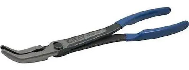Main image of GRAY TOOLS 82003 Heavy Duty Long Reach Bent Needle Nose Pliers, 11-1/2" Long