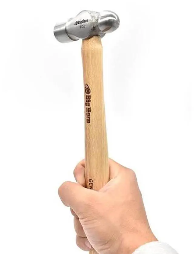 Alt view image 4 of 7 - BIG HORN 15128 8 Oz Ball Pein Hammer with Hickory Handle