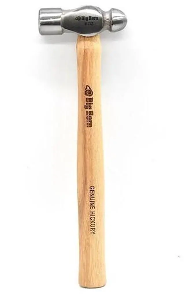 Alt view image 2 of 7 - BIG HORN 15128 8 Oz Ball Pein Hammer with Hickory Handle