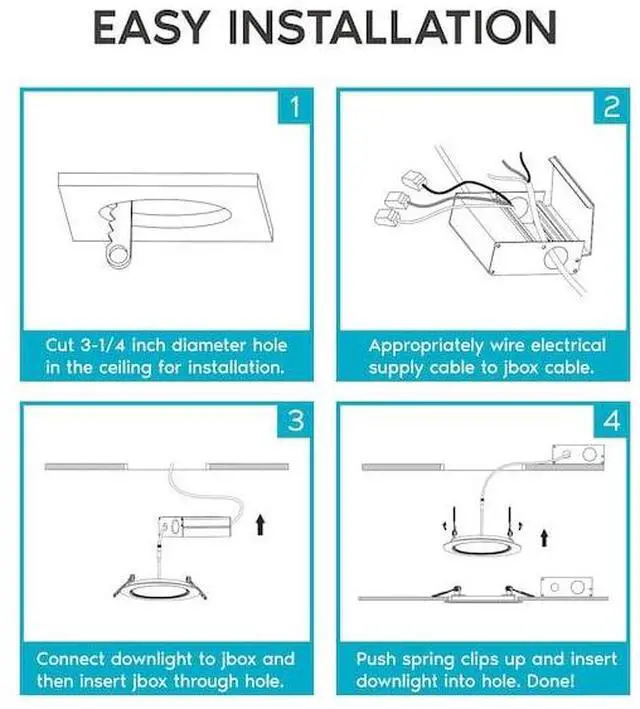 Alt view image 7 of 7 - LUXRITE LR23751-6PK 3 Inch Ultra Thin LED Recessed Downlights 5 CCT Selectable