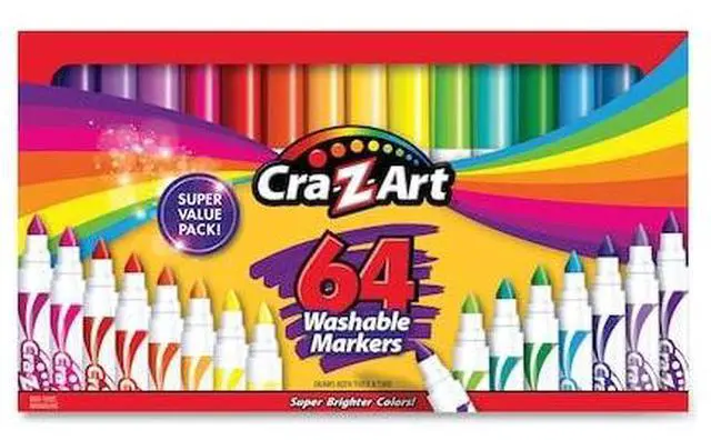 Alt view image 3 of 3 - Washable Markers Broad Bullet Tip Assorted Colors 64/Set 013424