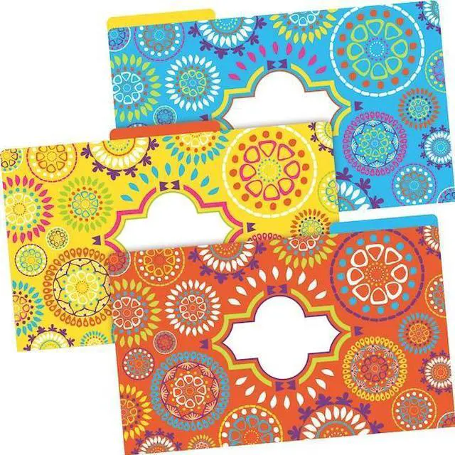 Alt view image 2 of 6 - BARKER CREEK 2501 Moroccan Designer Legal-Size File Folders, Multi-Design Set,