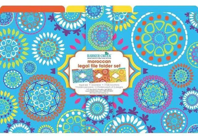 Alt view image 6 of 6 - BARKER CREEK 2501 Moroccan Designer Legal-Size File Folders, Multi-Design Set,