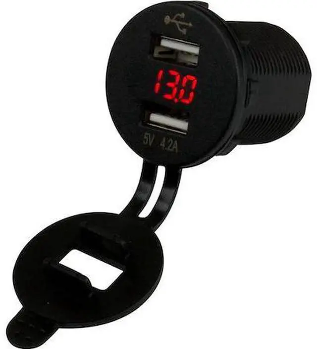 Alt view image 5 of 6 - Sea-Dog Dual USB Socket/Voltmeter w/Hidden Display