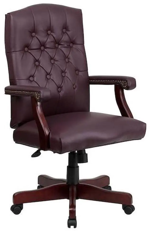 Alt view image 11 of 20 - Martha Washington Burgundy LeatherSoft Executive Swivel Office Chair with Arms